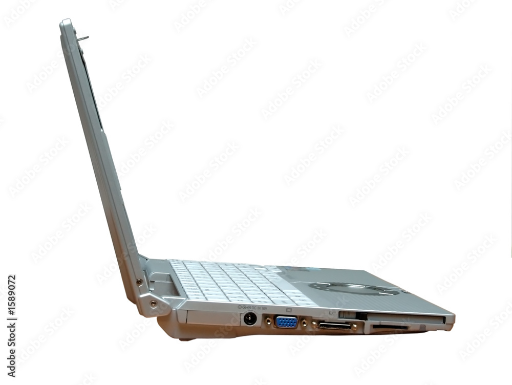 mobile computer: silhouette of thin silvery notebook Stock Photo ...