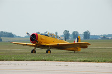 Retro Style Yellow Vintage Airplane