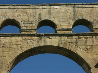 détail du pont du gard