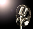 © U.P.images - mic&headphones in spotlight