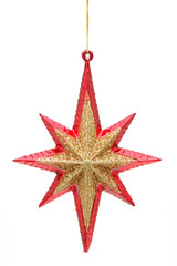 christmas star in red and golden