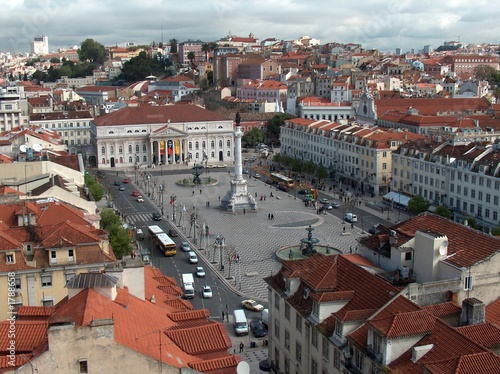 lisboa, blick auf den roussio-platz Canvas Print