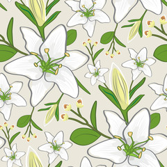 seamless lily wallpaper pattern