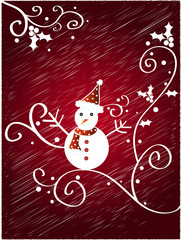 Poster - christmas snow man design