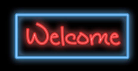 Wall Mural - neon signboard - welcome