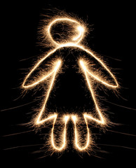 Wall Mural - woman sparkler