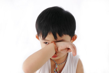 Wall Mural - sleepy asian kid