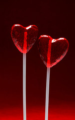 Wall Mural - two heart shaped lollipops for valentine