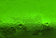 Waterdrops On Green Glass