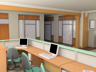 the modern office interior