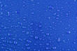 water drops on blue