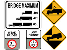 Weak And Low Bridge Signs