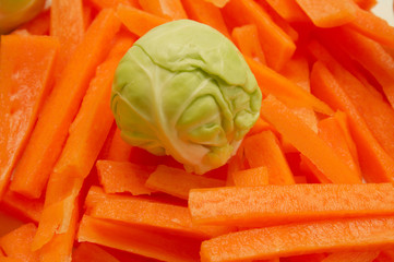 brussel sprout on carrots