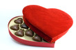 heart box with chocolates