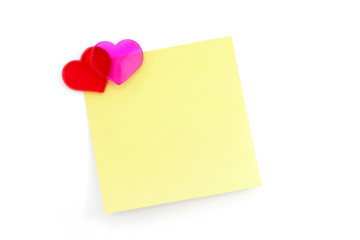 Sticker - red heart and notepaper