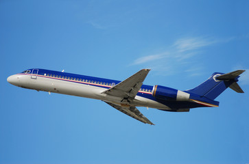 Poster - passenger jet airplane taking off