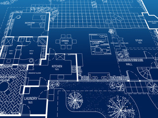 Wall Mural - architecture floor plan background