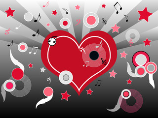 Wall Mural - musical heart