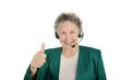 © Lisa F. Young - senior phone worker thumbs up