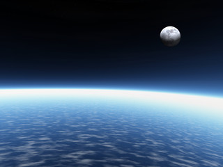 Wall Mural - earth and moon