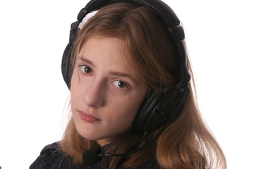 Poster - funny girl with headphones