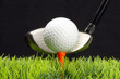 canvas print picture - driver und golfball auf tee