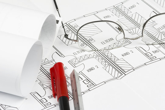 cad zeichnung einer wohnung