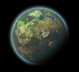 computer generated planet