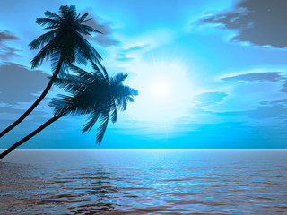 Wall Mural - palms_sunset2_ab