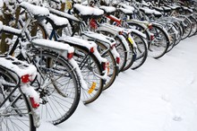 Bikes In Snow