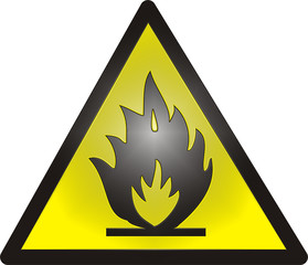 flame warnig sign. 3d