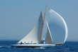 canvas print picture - barca a vela classica con vento al lasco