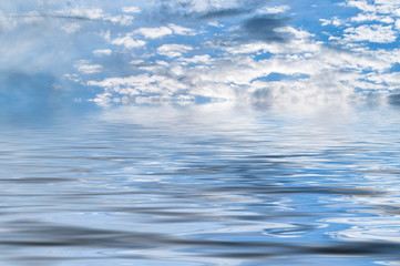 clouds over water