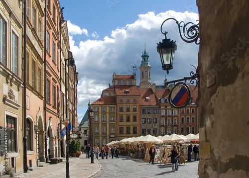 Naklejka na szybę old town market square in warsaw