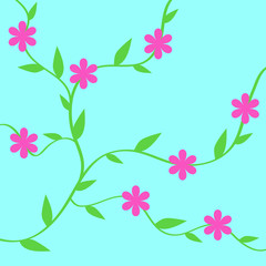 Wall Mural - pink floral design