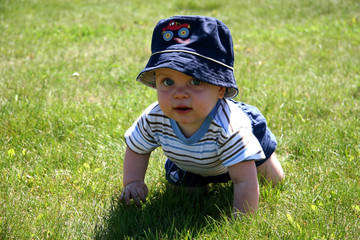 baby in the grass