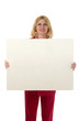 woman holding blank sign 4