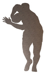 Poster - rugby fending try steel plate silhoutte