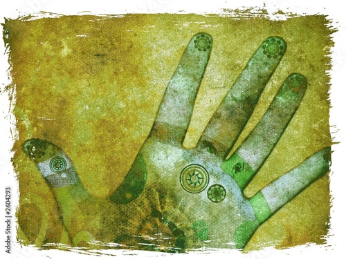 Naklejka ścienna hand of chakra energy - green