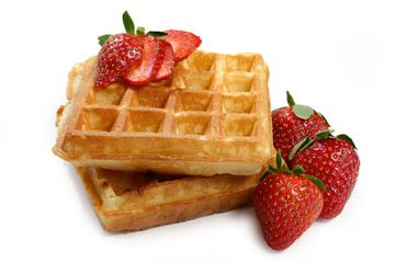 Wall Mural - waffles and strawberries