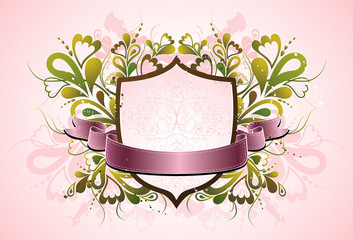 Wall Mural - pink shield and decorative elements