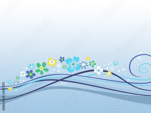 fleurs frise bleu Illustration Stock | Adobe Stock