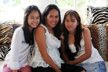 Wall Mural - mother and teenaged daughters