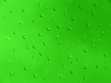 Green Raindrops Background