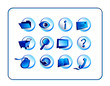 icon set with clipping paths - blue