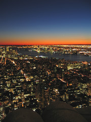 Wall Mural - view on the city by night from the  empire state building, new y