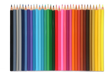 Wall Mural - colored pencils isolated on a white background