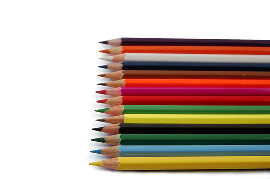 set of colored pencils