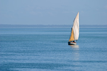 Poster - mozambican dhow at sunset