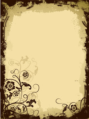 Sticker - grunge floral border